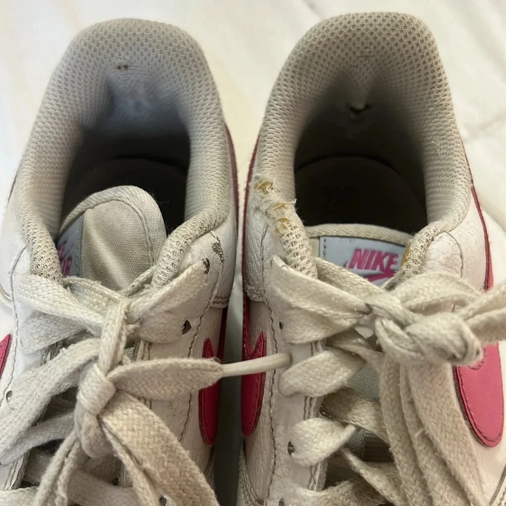 Nike Air Force one low top sneakers size 4 white pink